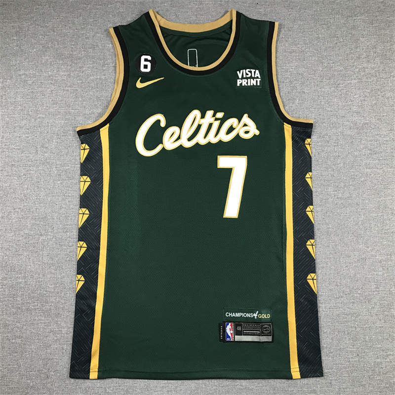 Men Boston Celtics 7 Jaylen Brown Green Nike 2025 NBA Jersey